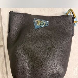 Black Leather TTPD Taylor Swift Crossbody Bag with Gold Hardware